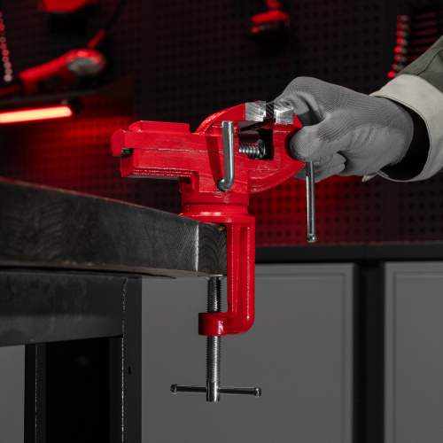 Тиски слесарные, 80 мм, настольные, поворотные, c наковальней MTX по ценам производителя в Москве с доставкой по всей России