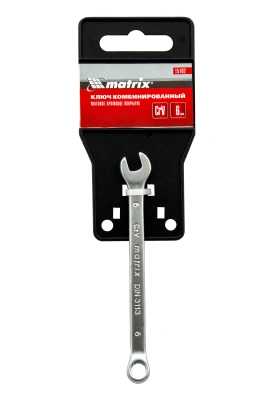 Ключ комбинированный, 6 мм, CrV, матовый хром Matrix по ценам производителя в Москве с доставкой по всей России