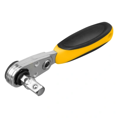 Ключ-трещотка для бит 1/4", 52 зуба, CrMo, адаптер для торцевых головок Denzel по ценам производителя в Москве с доставкой по всей России