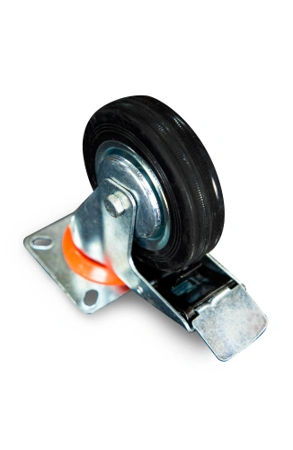 Колесо поворотное резина SCb 42 100 мм с тормозом (N) по ценам производителя в Москве с доставкой по всей России