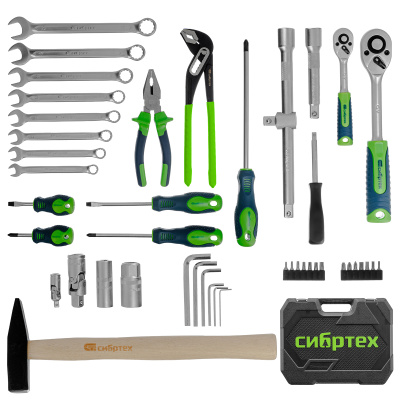 Набор инструментов, 1/2", 1/4", пластиковый кейс 76 предметов Сибртех по ценам производителя в Москве с доставкой по всей России