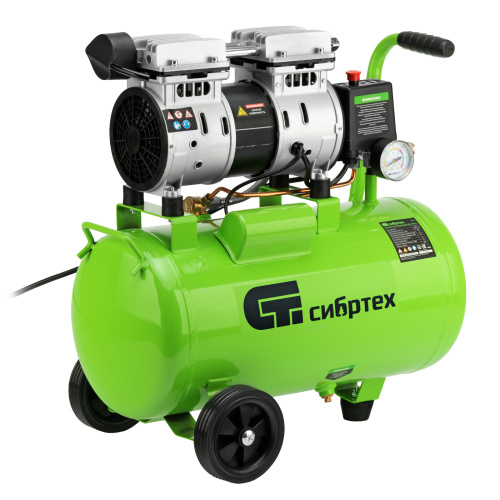 Компрессор безмаслянный малошумный МБ 1100/24,1100 Вт, 24 л, 170 л/мин Сибртех по ценам производителя в Москве с доставкой по всей России