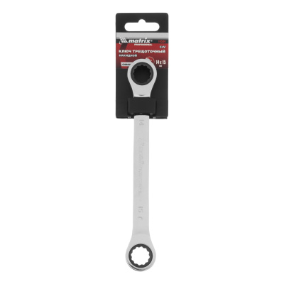 Ключ накидной трещоточный, 14 х 15 мм, CrV, зеркальный хром Matrix Professional по ценам производителя в Москве с доставкой по всей России