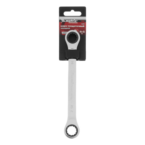 Ключ накидной трещоточный, 14 х 15 мм, CrV, зеркальный хром Matrix Professional по ценам производителя в Москве с доставкой по всей России