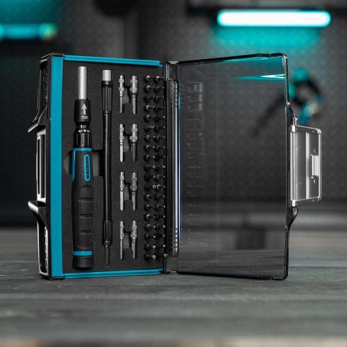 Отвертка с набором бит и торцевых головок для точных работ, гибкий привод, 48 шт, CrMo Gross по ценам производителя в Москве с доставкой по всей России