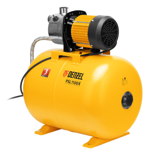Насосная станция PSL1100X, 1100 Вт, 3600 л/ч, ресивер 50 л, подъем 45 м, нержавейка Denzel по ценам производителя в Москве с доставкой по всей России