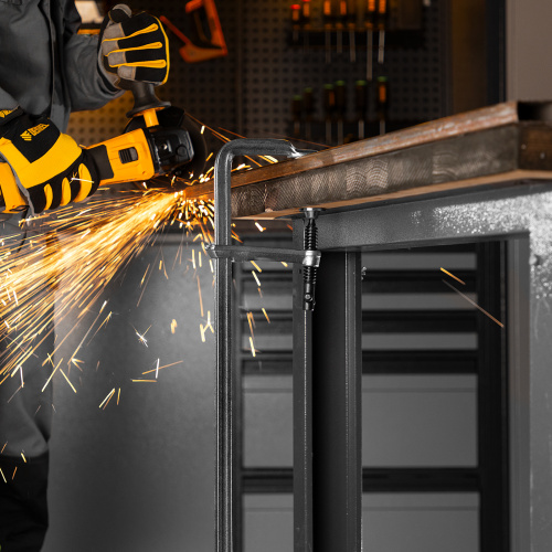 Струбцина F-образная, 100x600мм, кованая Denzel по ценам производителя в Москве с доставкой по всей России