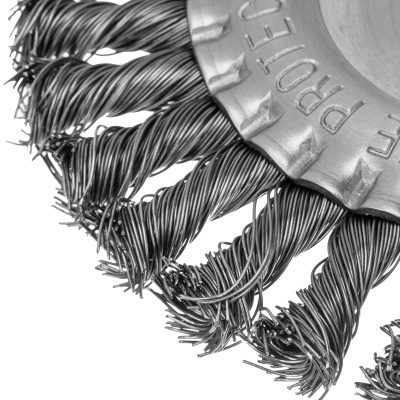 Щетка для УШМ 150 мм, посадка 22.2 мм, плоская, крученая металлическая проволока Сибртех по ценам производителя в Москве с доставкой по всей России