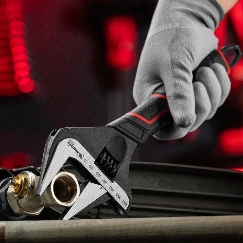 Ключ разводной, тонкие губки, фосфатированный, двухкомпонентная рукоятка, 300 мм, PRO Matrix по ценам производителя в Москве с доставкой по всей России