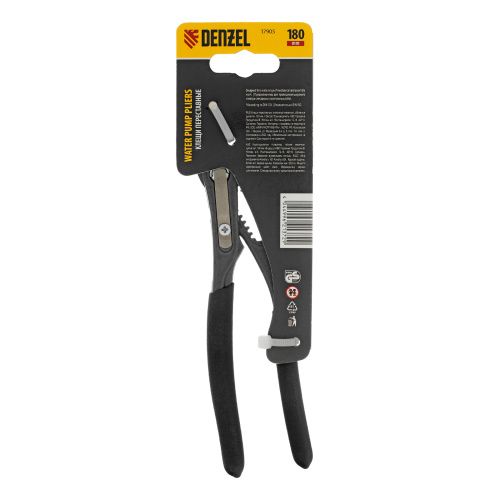 Клещи переставные, кнопочный механизм, обливные рукоятки, 180 мм Denzel по ценам производителя в Москве с доставкой по всей России