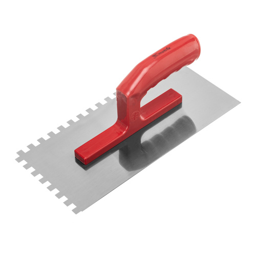 Гладилка стальная, 280 x 130 мм, зеркальная полировка, пластмастмассовая ручка, зуб 8 x 8 мм Matrix по ценам производителя в Москве с доставкой по всей России