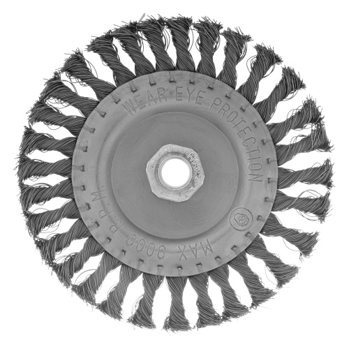 Щетка для УШМ 150 мм, М14, плоская, крученая проволока 0.35 мм Matrix по ценам производителя в Москве с доставкой по всей России