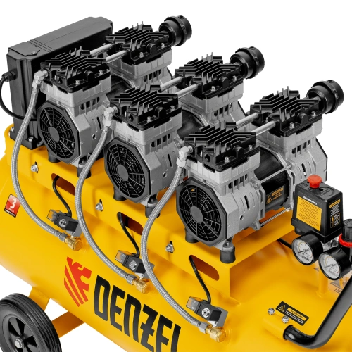 Компрессор безмасляный, малошумный  DLS 2250/100, 2250 Вт, 3x750, 100 л, 410 л/мин блок управления/ Denzel по ценам производителя в Москве с доставкой по всей России