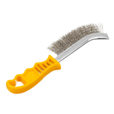 Щетка металлическая с пластмассовой ручкой, нержавеющая проволока DENZEL по ценам производителя в Москве с доставкой по всей России