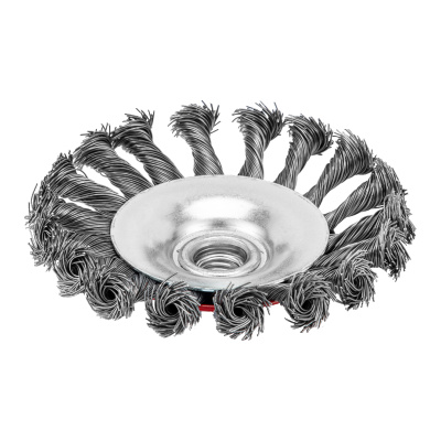 Щетка для УШМ, 115 мм, М14, "тарелка", крученая проволока 0.5 мм Matrix по ценам производителя в Москве с доставкой по всей России