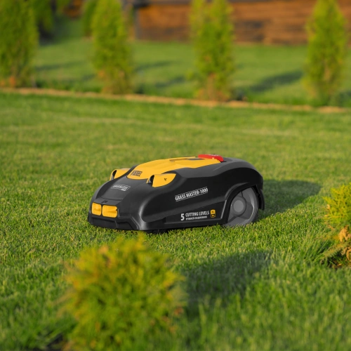 Робот-газонокосилка Grass Master 1000  1000м², 3Ач, 28V, LCD дисплей, Wi-Fi Denzel по ценам производителя в Москве с доставкой по всей России