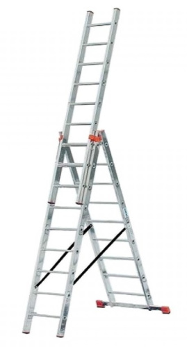 Лестница 3-х секционная алюминиевая 3*9 по ценам производителя в Москве с доставкой по всей России