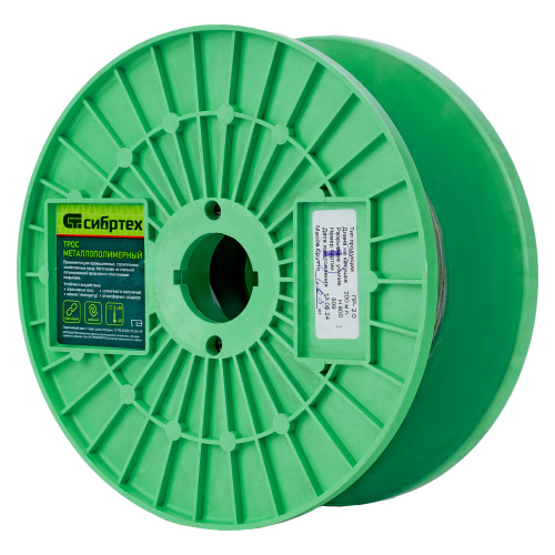 Трос металлополимерный прозрачный ПР-2.0, толщина 2.0 мм, катушка 200 метров Сибртех по ценам производителя в Москве с доставкой по всей России