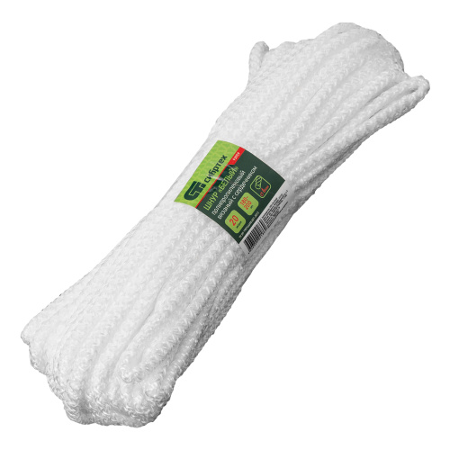 Шнур вязаный полипропиленовый с серд. белый, 6 мм, L 20 м, Сибртех по ценам производителя в Москве с доставкой по всей России