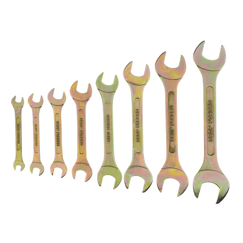 Набор ключей рожковых 6-22 мм, 8 шт, желтый цинк Сибртех по ценам производителя в Москве с доставкой по всей России