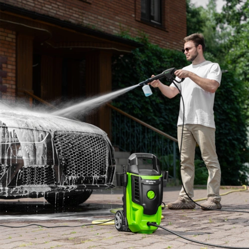 Моечная машина высокого давления АМ-1800, 1800 Вт, 140 бар, 350 л/ч, колесная Сибртех по ценам производителя в Москве с доставкой по всей России