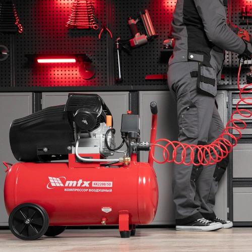 Компрессор воздушный КК-2200/50, 2,2 кВт, 350 л/мин, 50 л, прямой привод, масляный MTX по ценам производителя в Москве с доставкой по всей России
