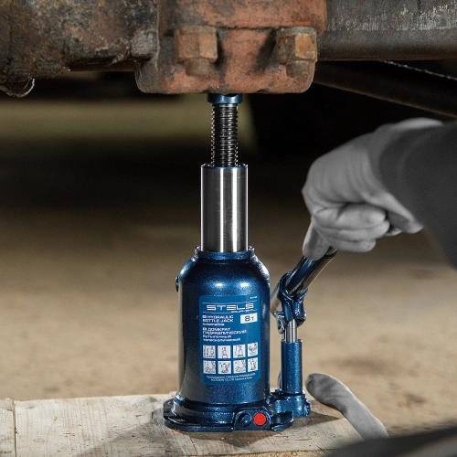 Домкрат гидравлический бутылочный телескопический, 8 т, подъем 180-410 мм Stels по ценам производителя в Москве с доставкой по всей России