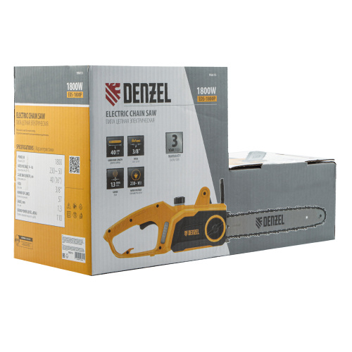 Пила цепная электрическая EDS-1800P, 1.8 кВт,поперечная, шина 40 см, шаг 3/8, паз 1.3 мм, 57 звеньев Denzel по ценам производителя в Москве с доставкой по всей России