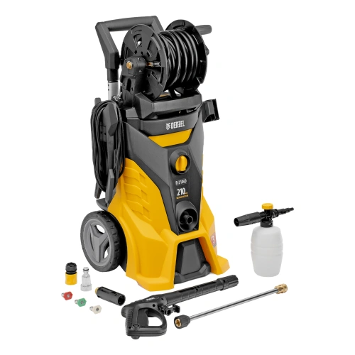 Моечная машина высокого давления R-210iD, 2600 Вт, 210 бар, 8.0 л/мин, асинхронный двигатель, барабан Denzel по ценам производителя в Москве с доставкой по всей России