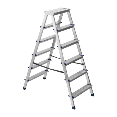 Стремянка двусторонняя 6 ступеней, алюминиевая, Сибртех по ценам производителя в Москве с доставкой по всей России