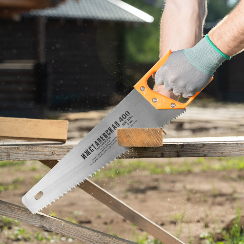 Ножовка по дереву, 400 мм, шаг зубьев 5 мм, пластиковая рукоятка по ценам производителя в Москве с доставкой по всей России