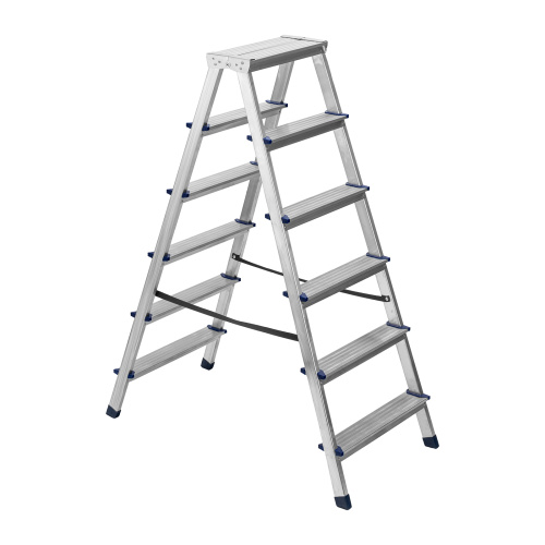 Стремянка двусторонняя 6 ступеней, алюминиевая, Сибртех по ценам производителя в Москве с доставкой по всей России