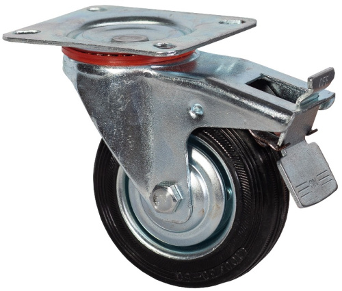 Колесо промышленное поворотное с тормозом 200 мм - SCb 80 по ценам производителя в Москве с доставкой по всей России