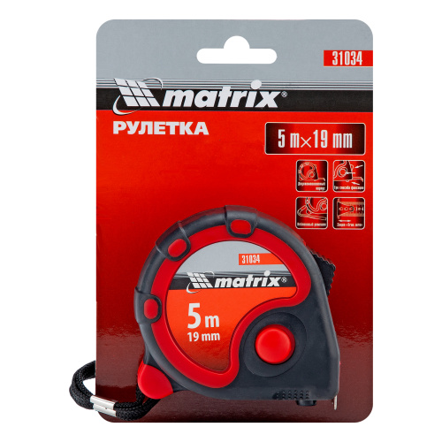 Рулетка Status 3 fixations,5 м х 19 мм,двухкомпонентный корпус,3 фиксации ленты Matrix по ценам производителя в Москве с доставкой по всей России