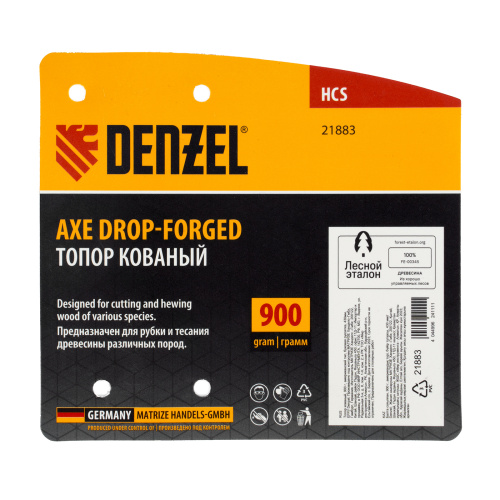 Топор кованый, 900 г, американский тип, буковая рукоятка, 430мм, EFP Denzel по ценам производителя в Москве с доставкой по всей России