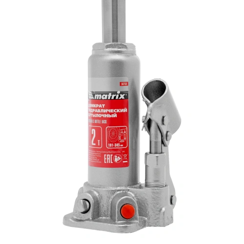 Домкрат гидравлический бутылочный, 2 т, высота подъема 181-345 мм, в пластиковый кейсе Matrix по ценам производителя в Москве с доставкой по всей России