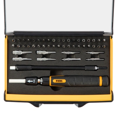Отвертка с набором бит и торцевых головок для точных работ, гибкий привод, 48 шт, CrMo Denzel по ценам производителя в Москве с доставкой по всей России