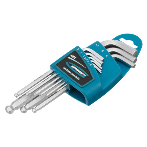 Набор ключей имбусовых HEX, 1.5-10 мм, S2, 9 шт, удлиненные с шаром, сатинированные Gross по ценам производителя в Москве с доставкой по всей России