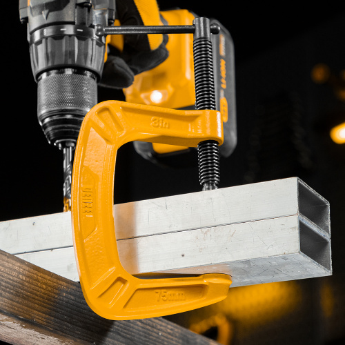 Струбцина G-образная, усиленная, 75 мм Denzel по ценам производителя в Москве с доставкой по всей России