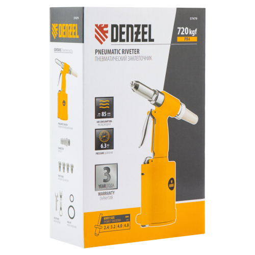 Пневматический заклепочник PR4, 2,4-4,8 мм Denzel по ценам производителя в Москве с доставкой по всей России