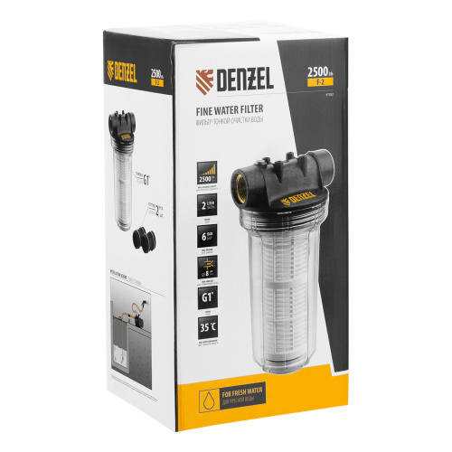 Фильтр тонкой очистки F2, объем 2 л, D 1" Denzel по ценам производителя в Москве с доставкой по всей России