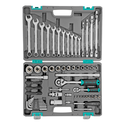 Набор инструментов, 1/2", 1/4", CrV, пластиковый кейс 88 предметов Stels по ценам производителя в Москве с доставкой по всей России