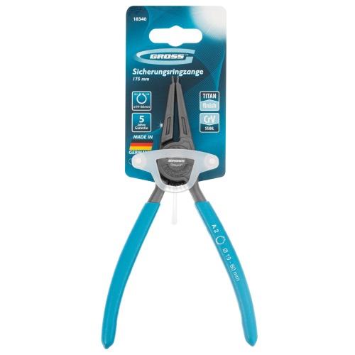 Съемник, 175 мм, для внешних стопорных колец (19-60 мм) прямые губки (разжим) Gross по ценам производителя в Москве с доставкой по всей России