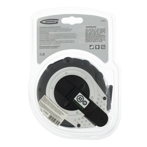 Рулетка геодезическая 30 м х 13 мм, закрытый корпус, металлическая лента, нейлон Gross по ценам производителя в Москве с доставкой по всей России