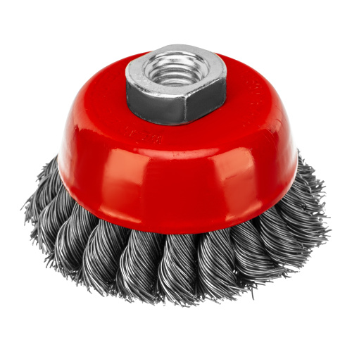 Щетка для УШМ, 75 мм, М14, "чашка", двухрядная, крученая проволока 0.5 мм Matrix по ценам производителя в Москве с доставкой по всей России