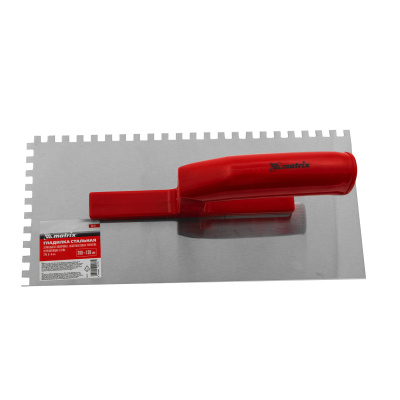 Гладилка из нержавеющей стали, 280 х 130 мм, зеркальная полировка, пластмассовая ручка, зуб 6 х 6 мм Matrix по ценам производителя в Москве с доставкой по всей России