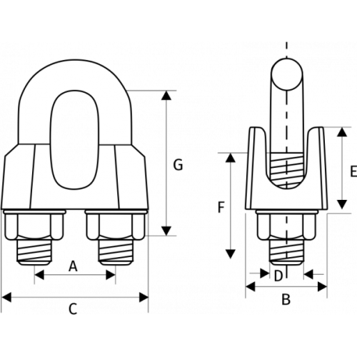 Зажим канатный DIN 1142, D = 5 мм по ценам производителя в Москве с доставкой по всей России