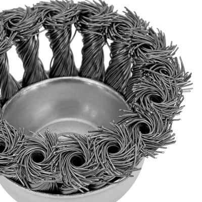 Щетка для дрели, 75 мм, "чашка" со шпилькой, крученая металлическая проволока Matrix по ценам производителя в Москве с доставкой по всей России