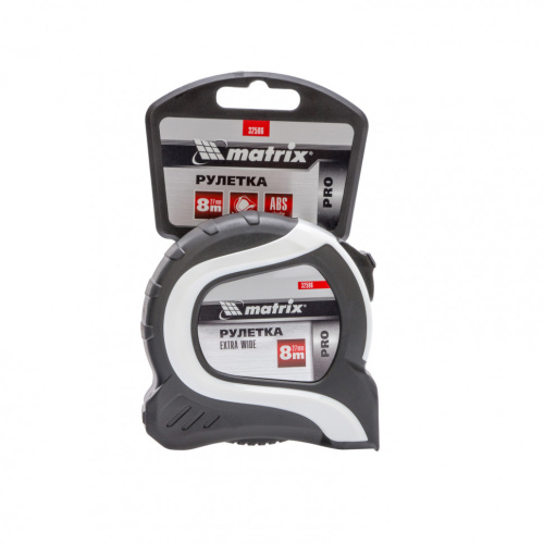 Рулетка Extra Wide,8 м x 27 мм,двухкомпонентный корпус,Pro Matrix по ценам производителя в Москве с доставкой по всей России