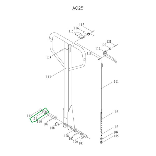 Нажимной ролик ручки для гидравлических тележек DF25 по ценам производителя в Москве с доставкой по всей России